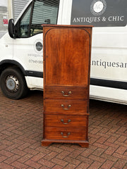 Antique Mahogany Housekeepers Cabinet / Small Linen Press.