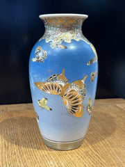 Antique Satsuma Vase Decorated With Butterflies And Signed To Base