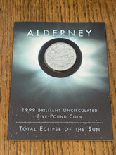 1999 Alderney Total Eclipse Of The Sun £5 Royal Mint Coin