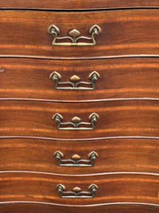 Art Noveau Inlaid Mahogany Set Of Drawers, Tulip Handles.