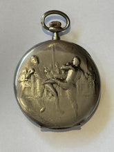 Antique Silver Pocket Watch With Boxing / Fighting Scene On Reverse