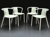 4 White Air Armchair Designer Chairs By Magis, Designed By Jasper Morrison