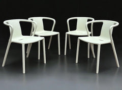4 White Air Armchair Designer Chairs By Magis, Designed By Jasper Morrison