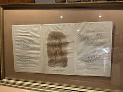 2 ORIGINAL Framed Silk Souvenir From Garrick Theatre, Rudyard Kipling 1899.