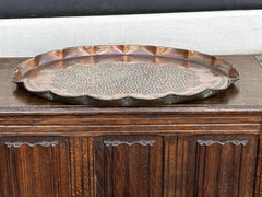 Arts & Crafts Decorated Copper Tray. Large In Size.