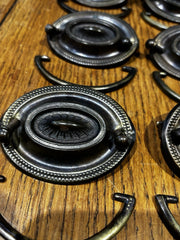 Antique Set Of 6 Drawer Handles With Fittings