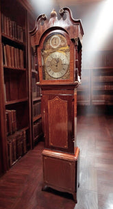 Antique Marquetry Inlaid 3 Weight Musical Longcase Clock, Brass Dial, Superb.