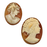 2 Vintage Carved Shell Cameo Unmounted