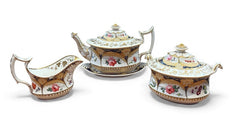 Antique Machin Highly Decorated Gilt Painted Tea Pot & Stand, Sugar & Milk Jug