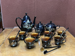Antique Papier-mâché Tea & Coffee Set. Ship Worldwide