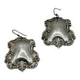 Art Nouveau Sterling Silver Drop Statement Earrings