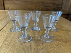 Antique Set Of 5 Liqueur Glasses