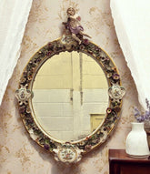 Antique Meissen German Porcelain Wall Mirror .