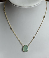 18k Gold Vermeil Plated On 925 Silver Chalcedony And Labradorite Necklace
