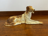 Antique Royal Dux porcelain borzoi dog. Large In Size.