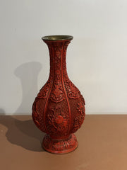 Antique Large Cinnabar Vase