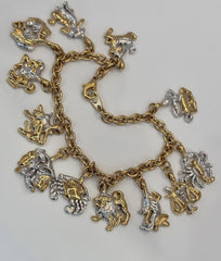 18ct Gold And Rhodium Plated Zodiac Charm Bracelet