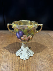 Aynsley Gold Orchard Fruit Cup, Signed D Jones Bone China