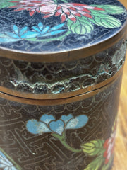 Antique Cloisonné Tobacco Jar And 2 Matchbox Cases