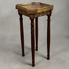 Antique French Marble Top And Decorated With Ormolu Mounts Side Table.