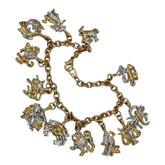 18ct Gold And Rhodium Plated Zodiac Charm Bracelet