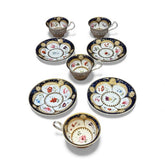 4 Antique Rare Machin Highly Decorated Gilt Painted Cup & Saucers