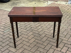Antique Georgian Cuban Mahogany Games / Tea Table With Fold Over Lid