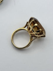 Antique French 18ct Gold Citrine Statement Ring 21.25g
