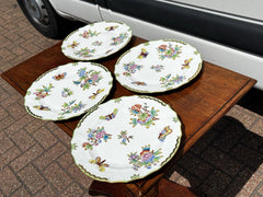 4 Herend Queen Victoria Dinner Plates