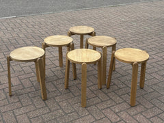 6 Oak Skagerak Nomad Designer Stacking Stools