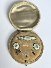 Antique Guilloche Enamel Shirt Studs And Brooch In Original Box A/F