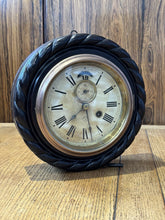Antique Ansonia Wall Dial Clock In Wooden Case With Key. Nice Small Size