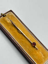 Antique 9ct Gold Garnet Bar Brooch