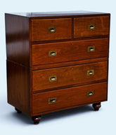 Antique Campaign Chest, Military Chest. Splits In 2 Pieces. Very Good Quality