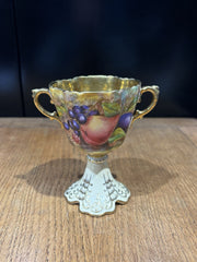 Aynsley Gold Orchard Fruit Cup, Signed D Jones Bone China