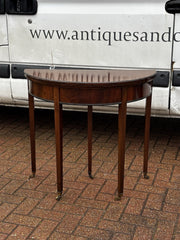 Antique Mahogany Games / Console Table With Fold Over Lid And Compartment