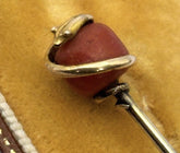 Antique Victorian Edwardian 12ct Gold Coral Snake Pin