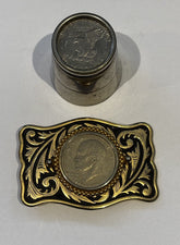 1976 Dollar Belt Buckle & 1972 Dollar Whisky Tumbler
