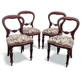 Balloon Back Set Of 4 Mahogany Dining Chairs.