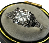 Antique Deco 18ct White Gold 1 3/4 Carat Diamond Ring