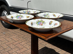 4 Herend Queen Victoria Large Soup Bowls