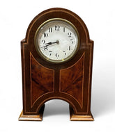 Art Nouveau Inlaid Mantle Clock. Ticking Away Nicely. With Key