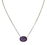 18k Gold Vermeil Plated On 925 Silver Amethyst Necklace