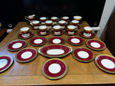 Aynsley Red With Gold Demitasse Tea & Cake Set.