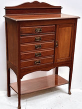 Arts & Crafts Filing Cabinet. Collectors Cabinet. With Drawers & Cupboard.