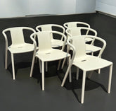 6 Air White Designer Stackable Chairs By Magis, Designed By Jasper Morrison.