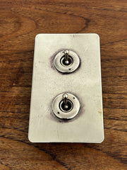 Antique Brass Twin Light Switch