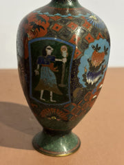 Antique Cloisonné Vases. Good Quality And Highly Decorated.
