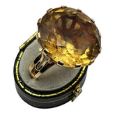 Antique French 18ct Gold Citrine Statement Ring 21.25g