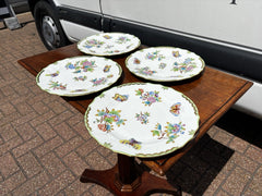 4 Herend Queen Victoria Dinner Plates